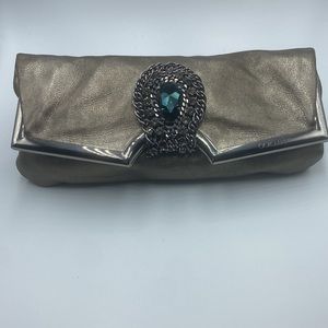 Jimmy Choo Gunmetal and Crystal Clutch